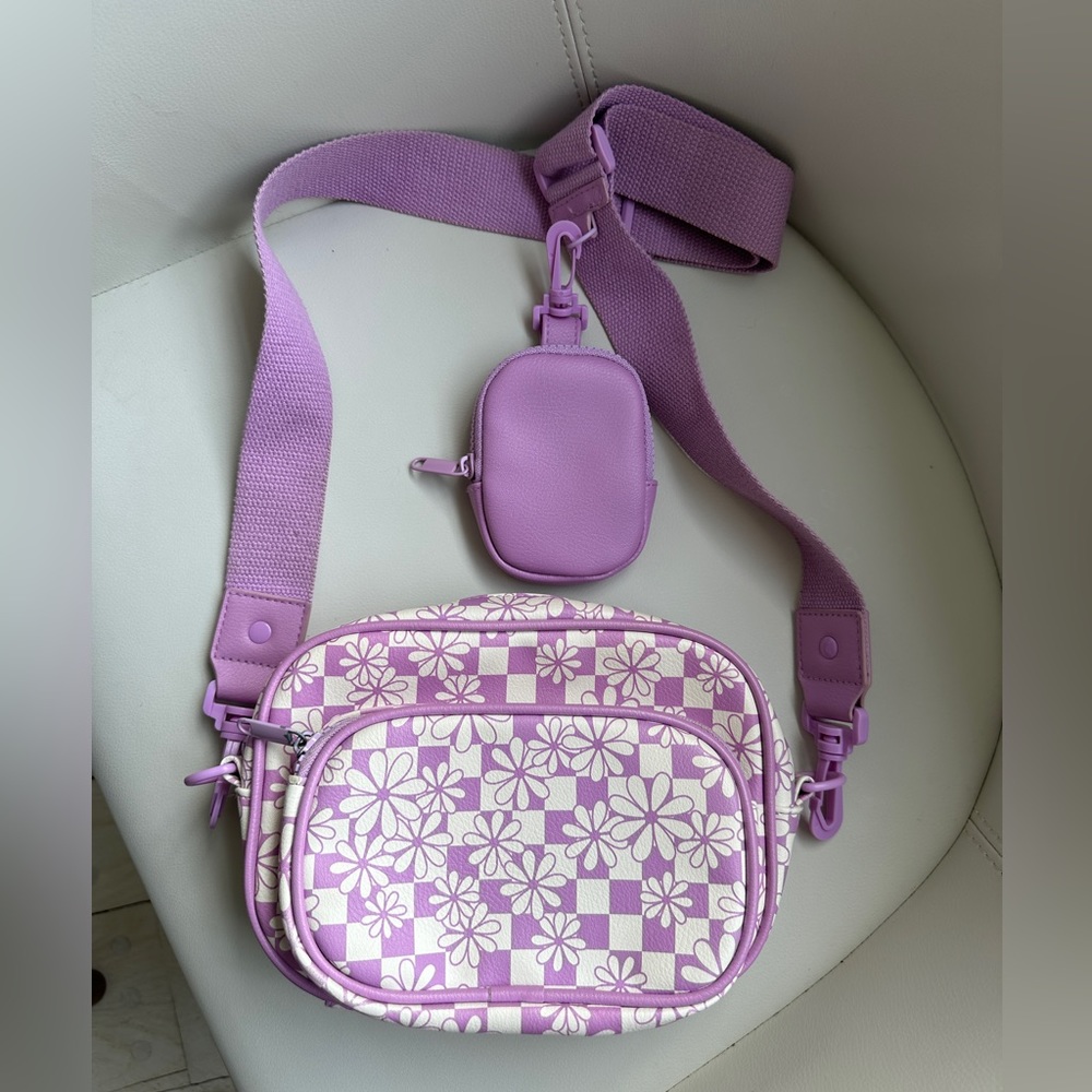 Wild Fable Target Floral Purple Crossbody Camera Bag with Coin Purse
